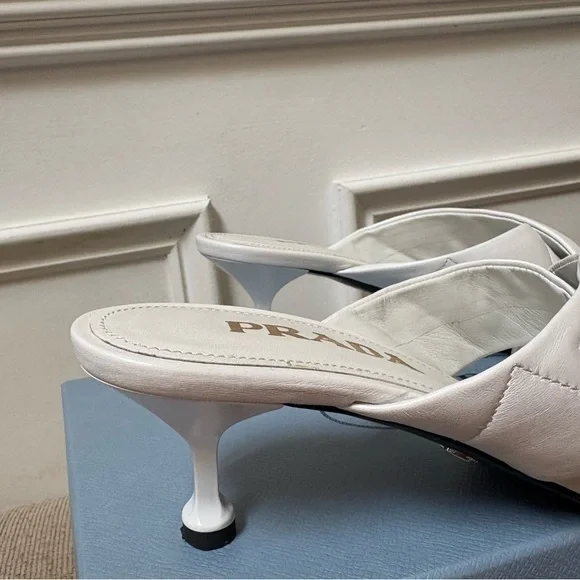 Prada quilted leather sandals with kitten heels 37 - Picture 4 of 7